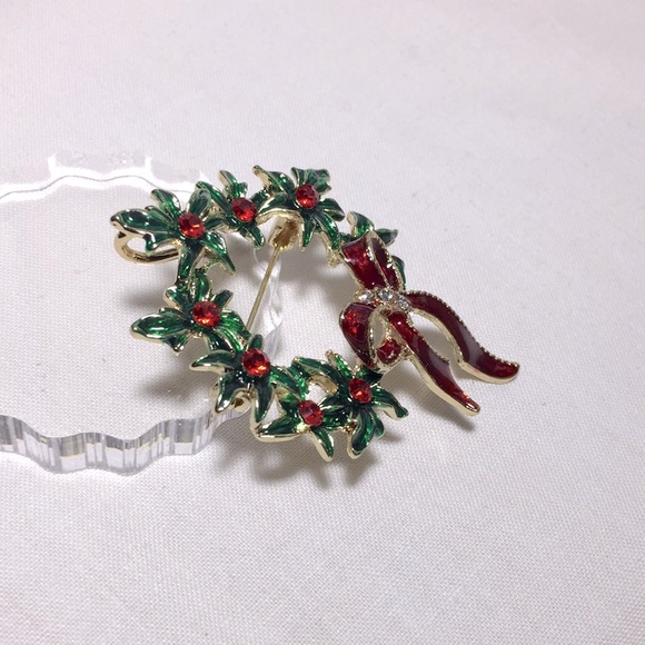 🍏50% OFF/3+... Christmas Wreath Brooch/Pendant - Picture 6 of 14
